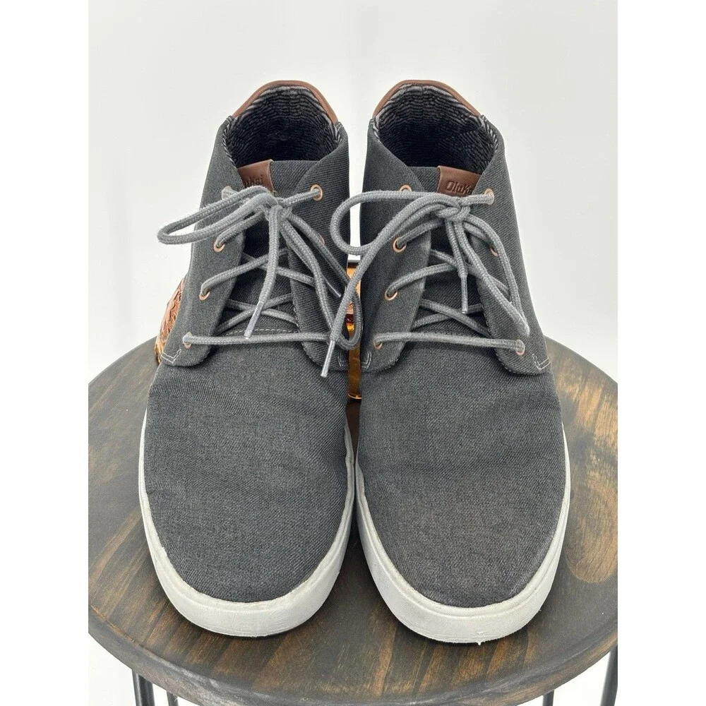 OluKai Nana Hele Wai’apo Men's Gray Canvas Chukka Boots Size 13 10478-6C6C